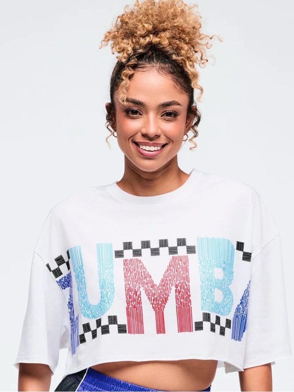 Zumba Latin Movement Boxy Ultra Crop Top - Wear It Out White SIZE L